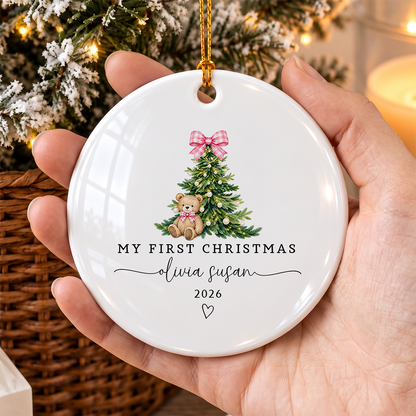 My First XMAS Personalized Circle Ornament