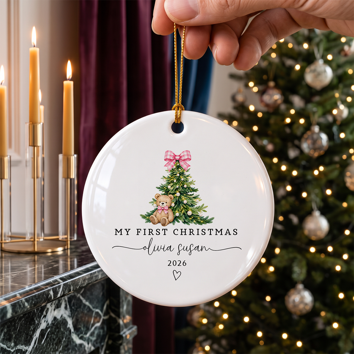 My First XMAS Personalized Circle Ornament