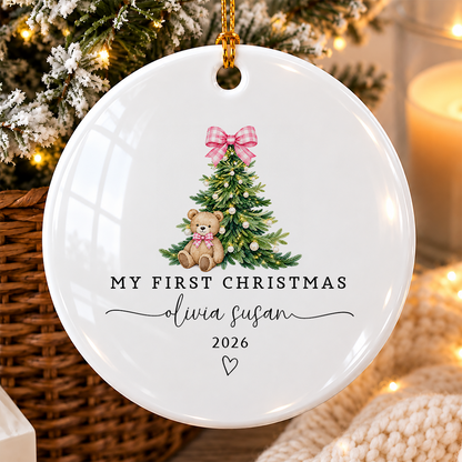 My First XMAS Personalized Circle Ornament