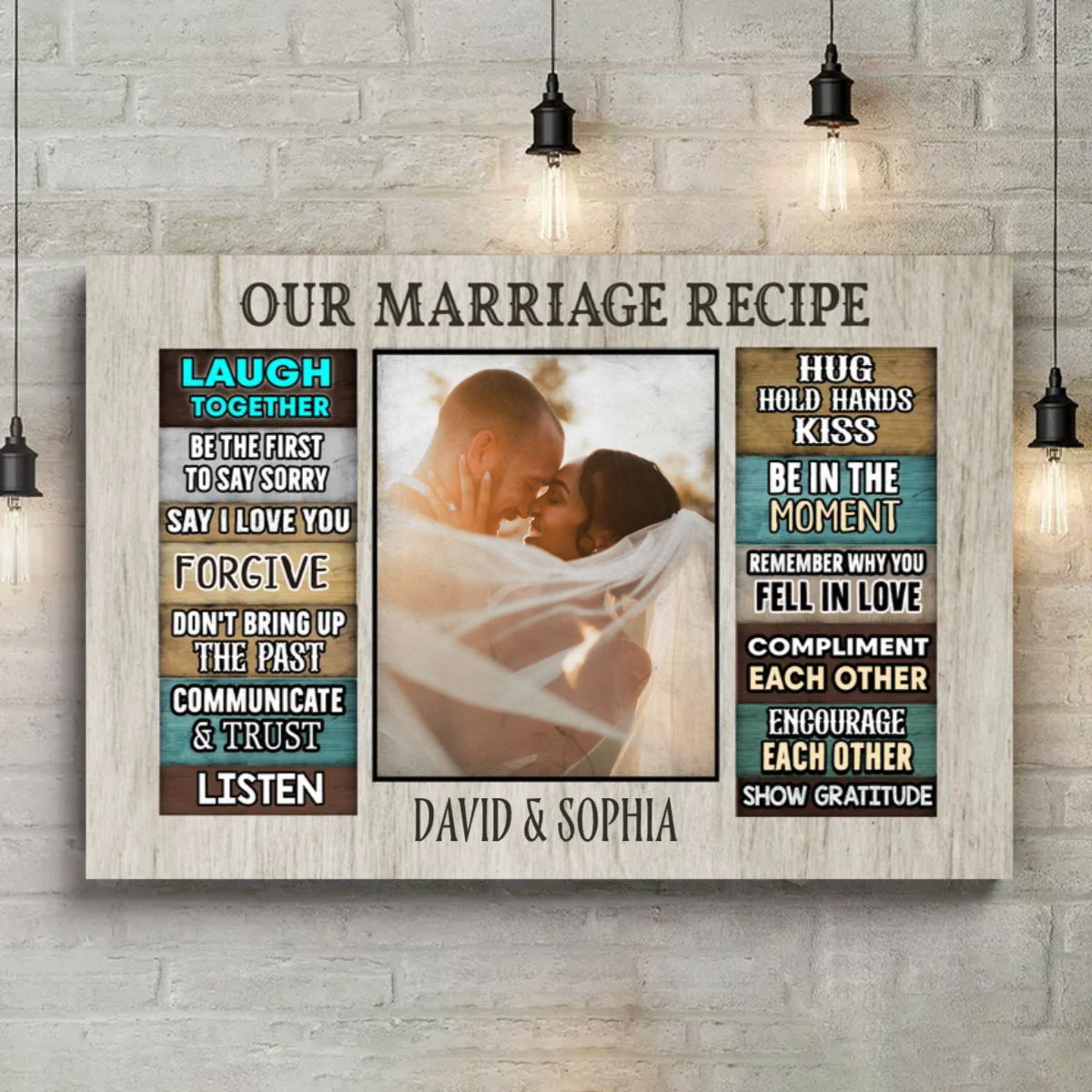 Our Marriage Recipe Personalized Canvas