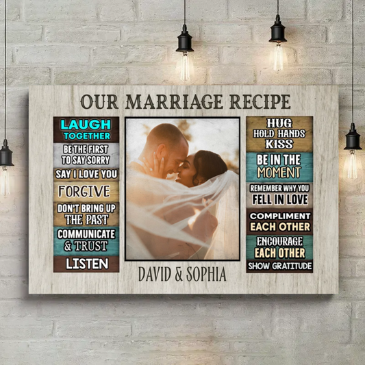 Our Marriage Recipe Personalized Canvas