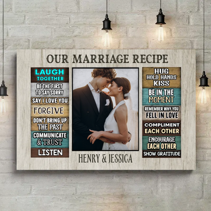 Our Marriage Recipe Personalized Canvas