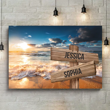 Family Custom Multi Names Personalized Father's Day Canvas