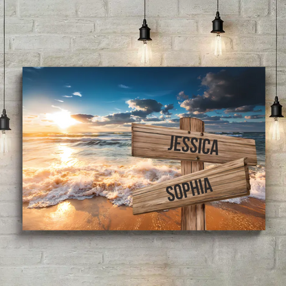 Family Custom Multi Names Personalized Father's Day Canvas VIP
