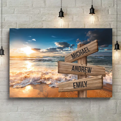 Family Custom Multi Names Personalized Father's Day Canvas VIP