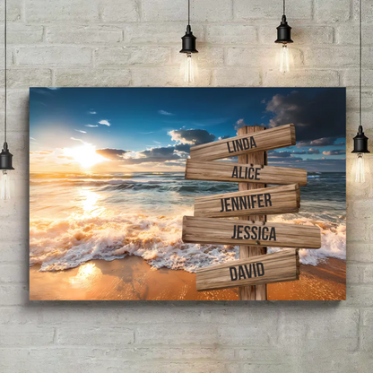 Family Custom Multi Names Personalized Father's Day Canvas VIP