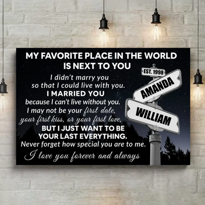 Couple Name Sign 2 Personalize Canvas Print Wall Art