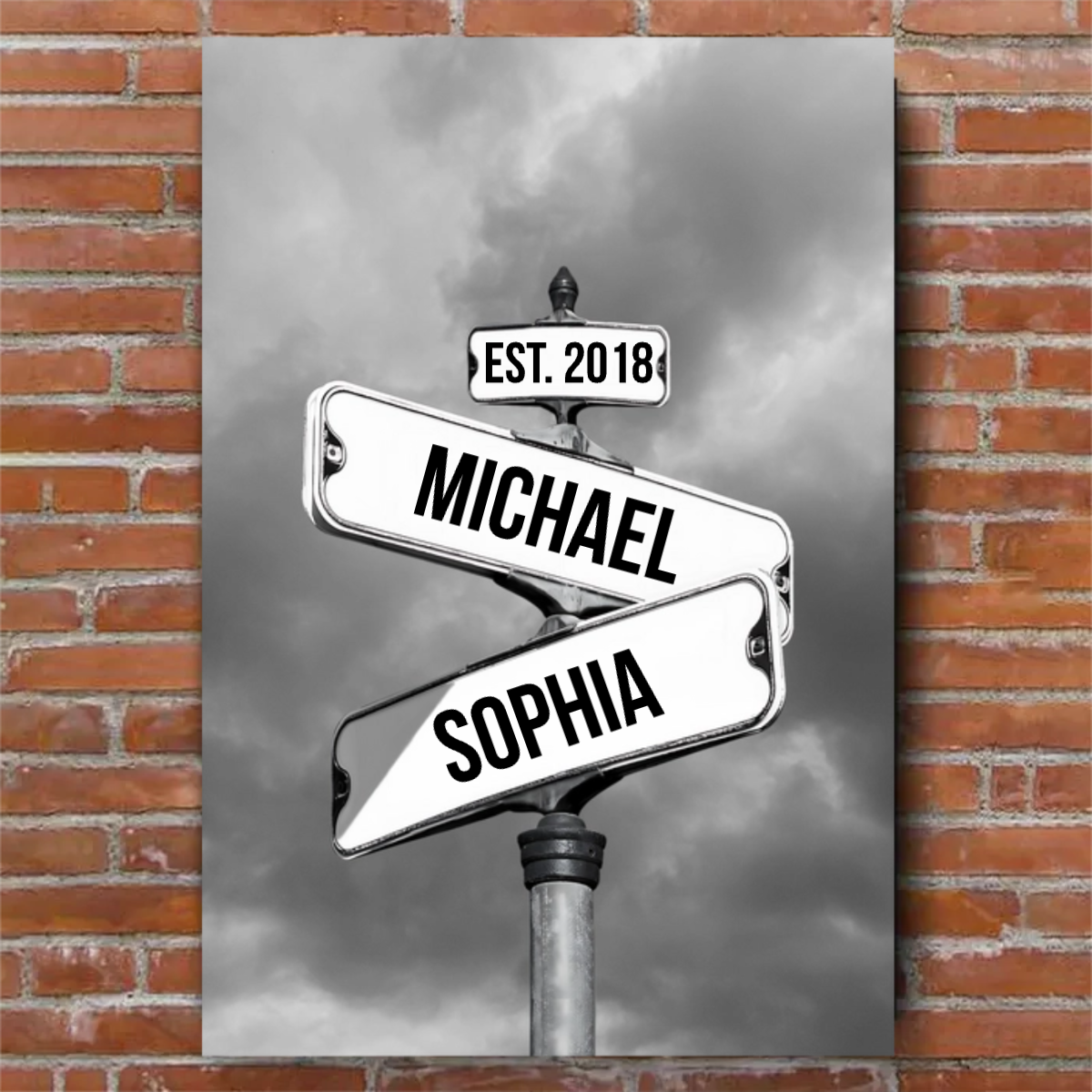 Personalized Canvas Vintage Street Sign For Couples VIP