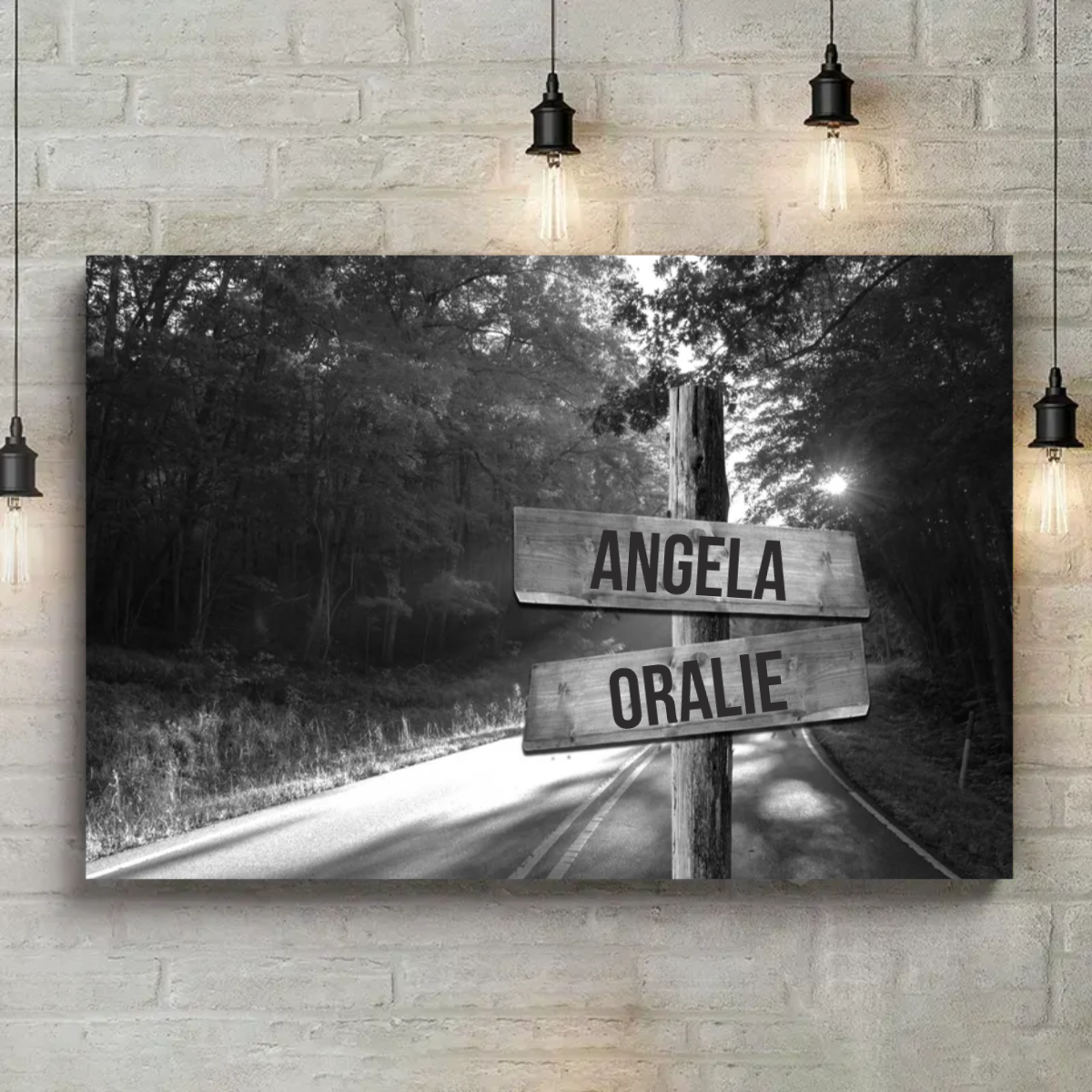 Country Road Family Name Canvas