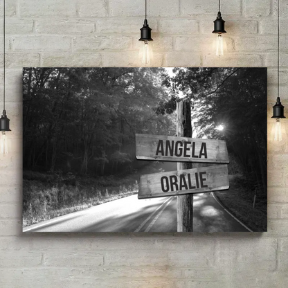 Country Road Family Name Canvas VIP