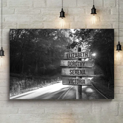 Country Road Family Name Canvas VIP