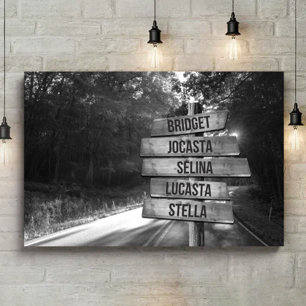 Country Road Family Name Canvas