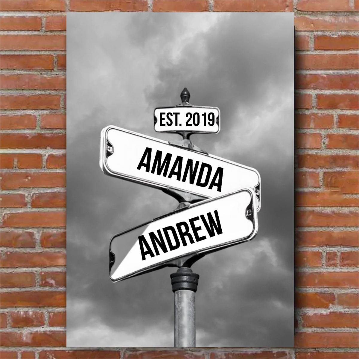 Personalized Canvas Vintage Street Sign For Couples VIP