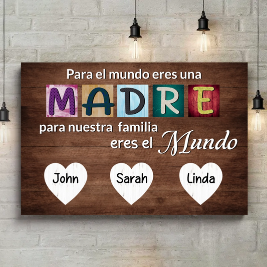 Eres Mi Mundo - Cuadro Personalizado para Mamá