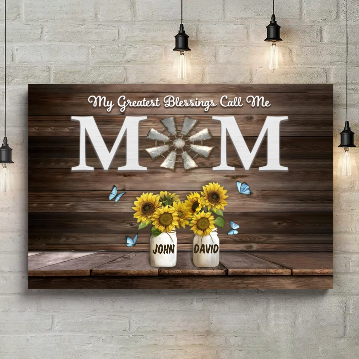 My Greatest Blessings Call Me Mom Custom Names Canvas