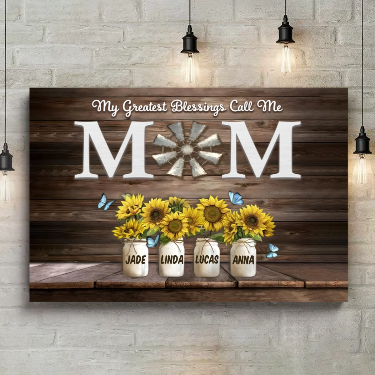 My Greatest Blessings Call Me Mom Custom Names Canvas VIP
