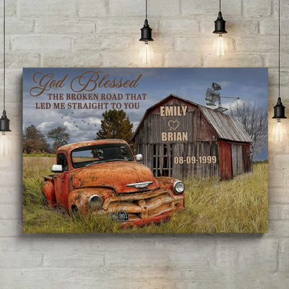 God Blessed The Broken Road Canvas Print Wall Art