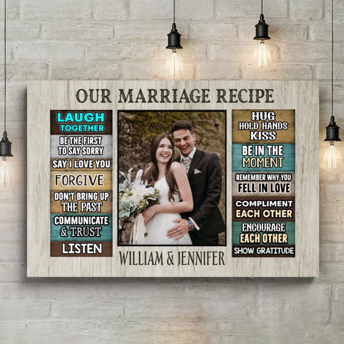 Our Marriage Recipe Personalized Canvas