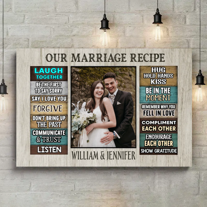 Our Marriage Recipe Personalized Canvas