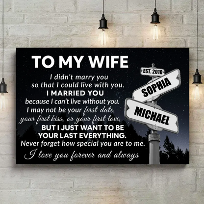 Gift for Wife - I Can't Live Without You - Personalized Canvas Print Wall Art VIP