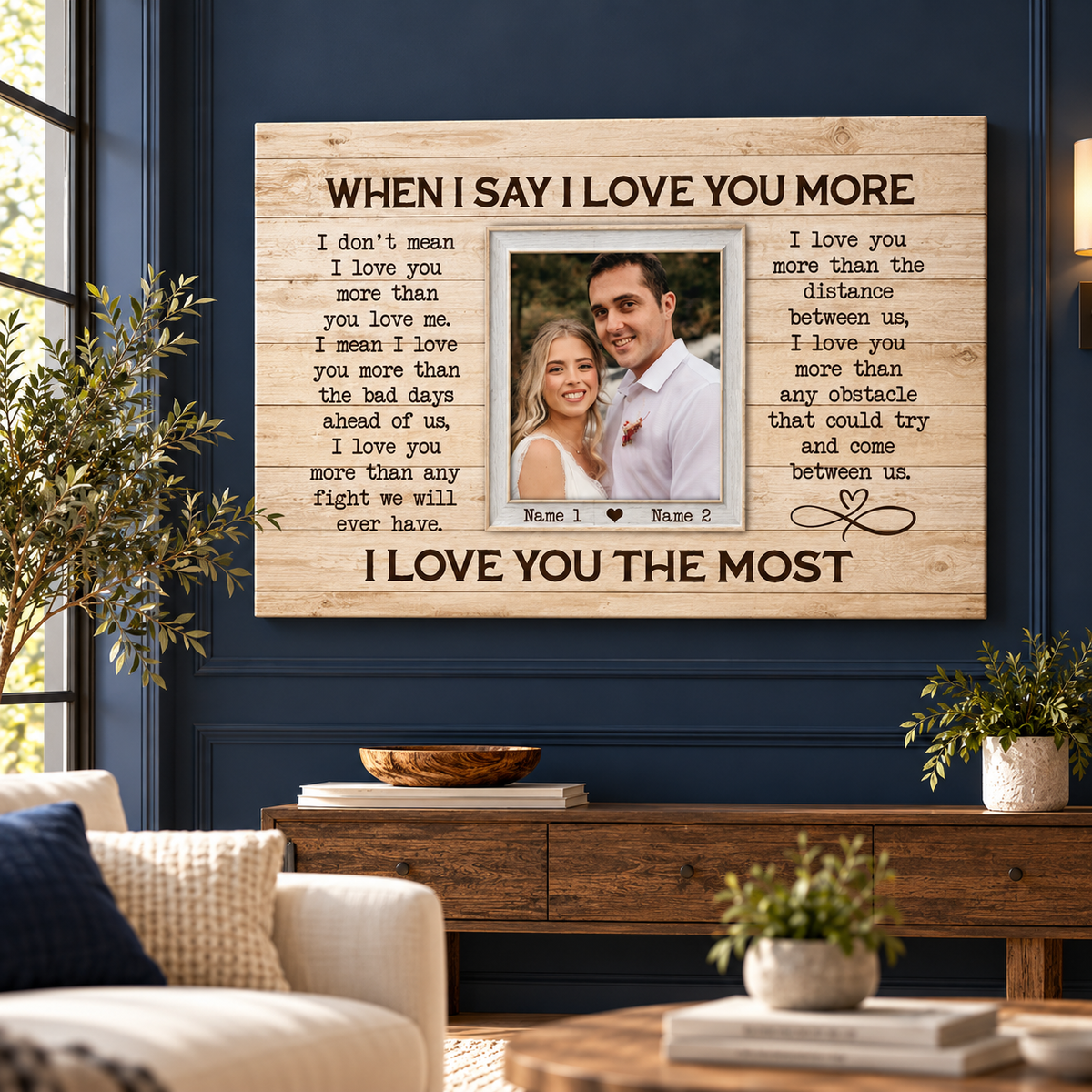 Personalized Canvas Prints, Custom Photos, Loving Gift For Couple, Couple Gift, Anniversary Gift, When I Say I Love You More Canvas