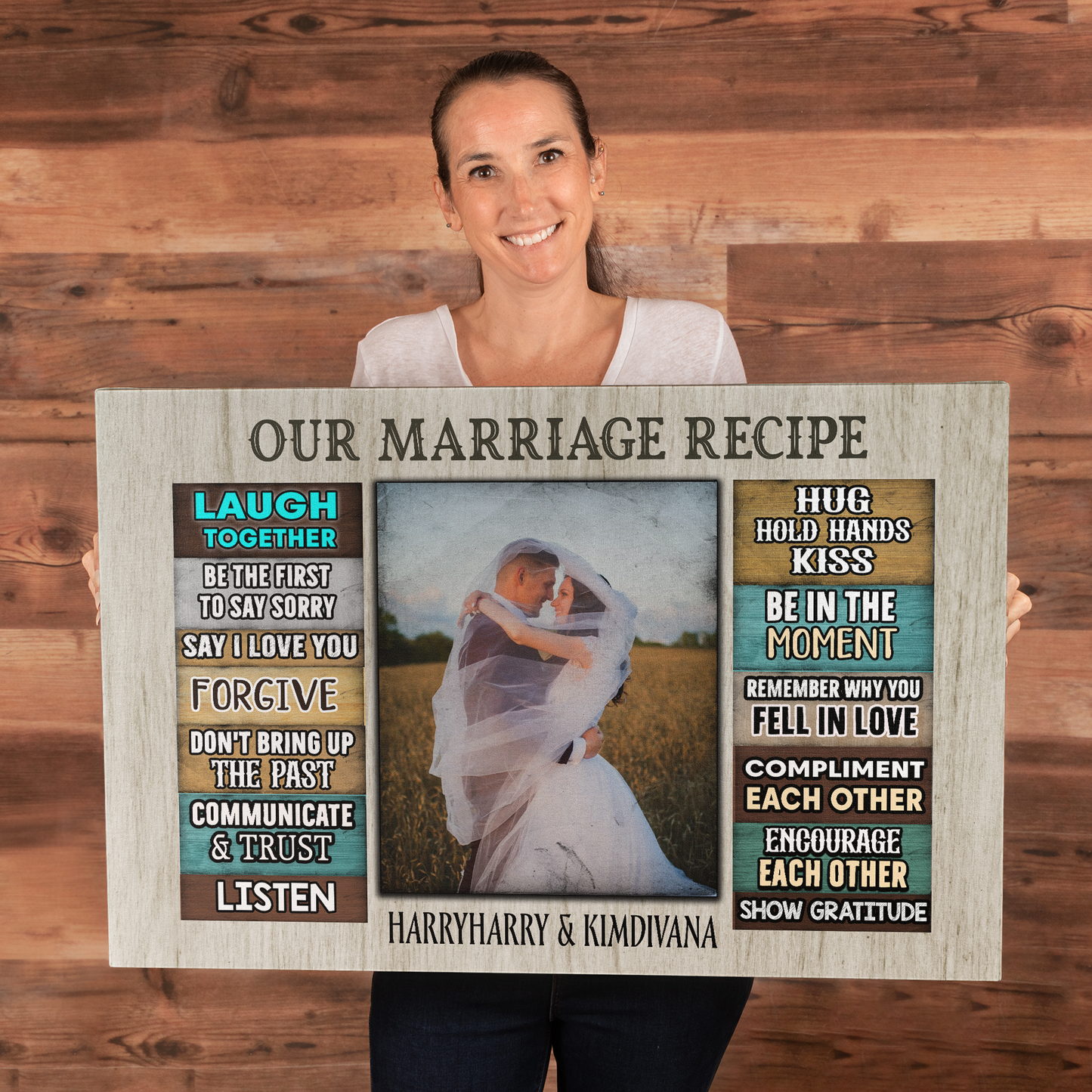 Our Marriage Recipe Personalized Canvas