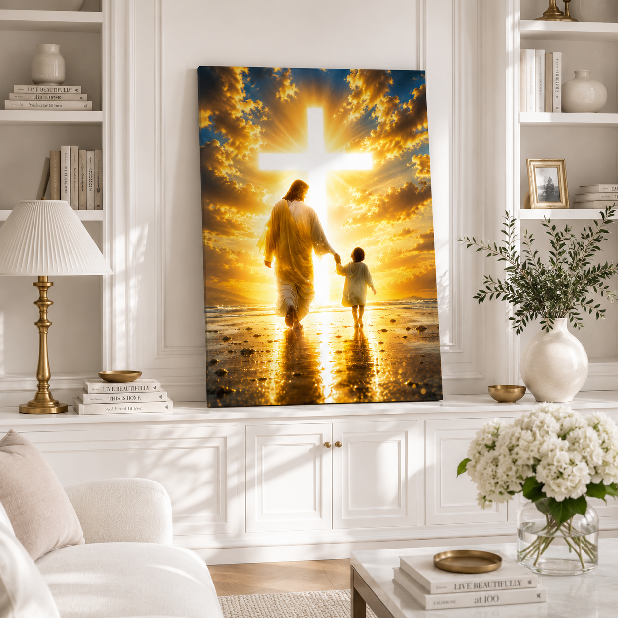 Sunset Walking With Boy Personalized Canvas
