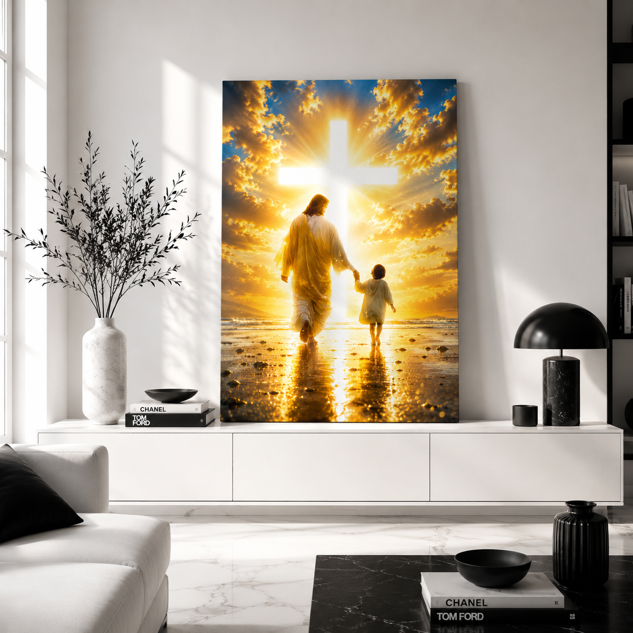 Sunset Walking With Boy Personalized Canvas