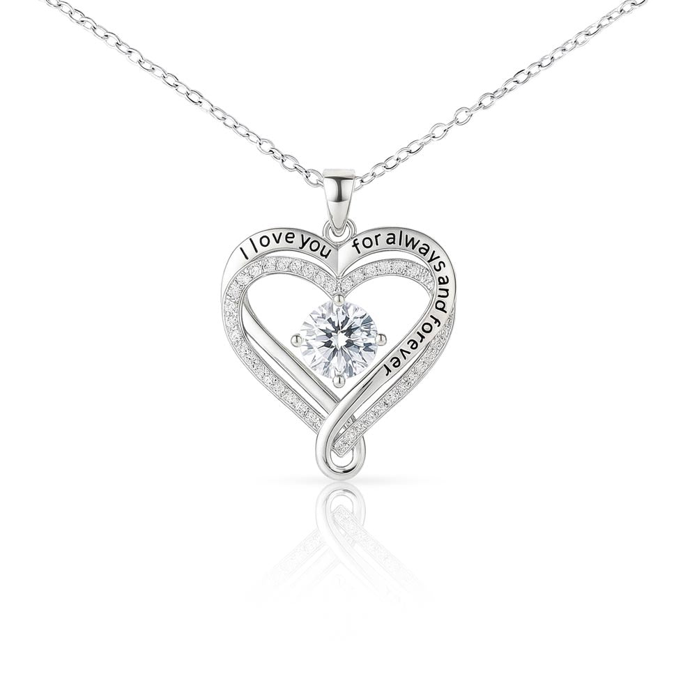 To My Wife  Forever & Always Heart Necklace