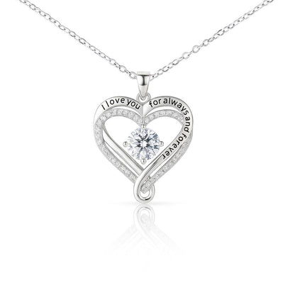 To My Wife  Forever & Always Heart Necklace