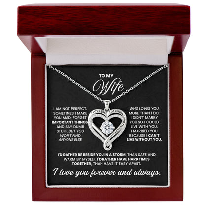 To My Wife  Forever & Always Heart Necklace