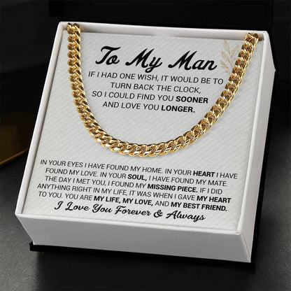 To My Man - In Your Eyes I Have Found My Home - Cuban Link Chain