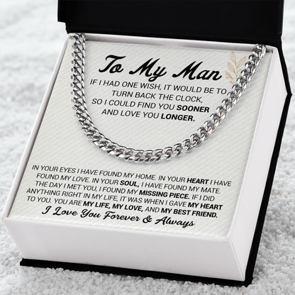 To My Man - In Your Eyes I Have Found My Home - Cuban Link Chain