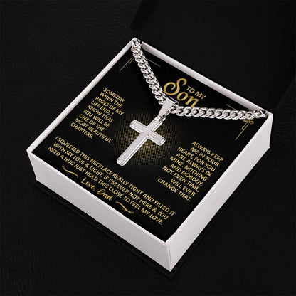 To My Son - Always Keep Me In Your Heart - Cross Necklace