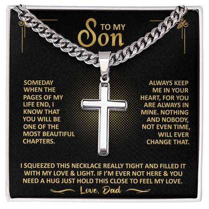 To My Son - Always Keep Me In Your Heart - Cross Necklace