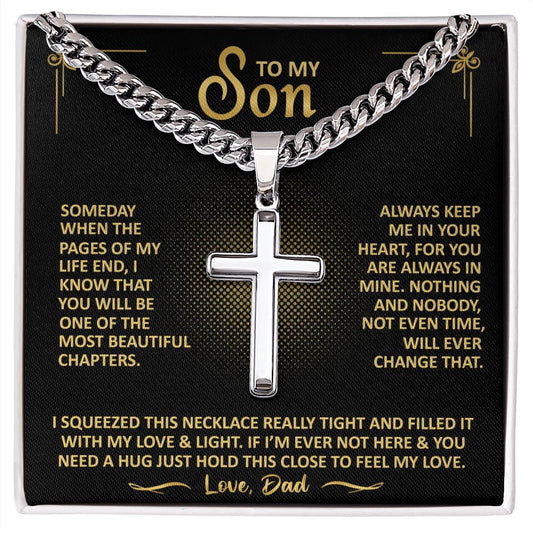 To My Son - Always Keep Me In Your Heart - Cross Necklace