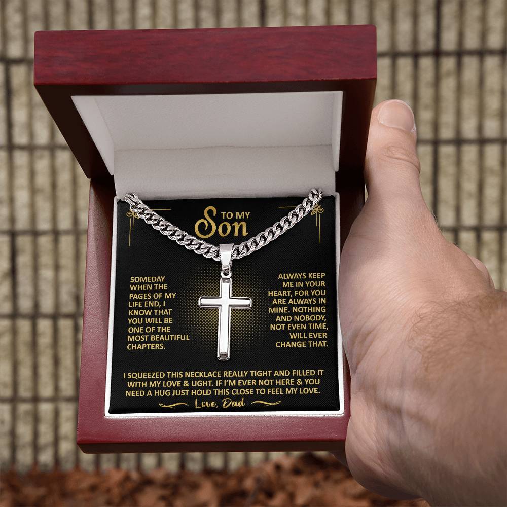 To My Son - Always Keep Me In Your Heart - Cross Necklace