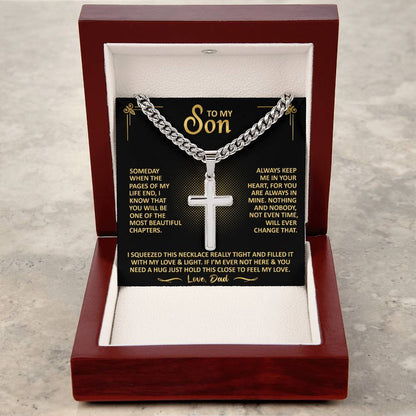 To My Son - Always Keep Me In Your Heart - Cross Necklace