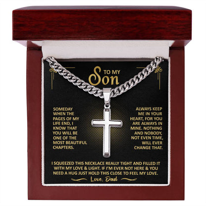 To My Son - Always Keep Me In Your Heart - Cross Necklace