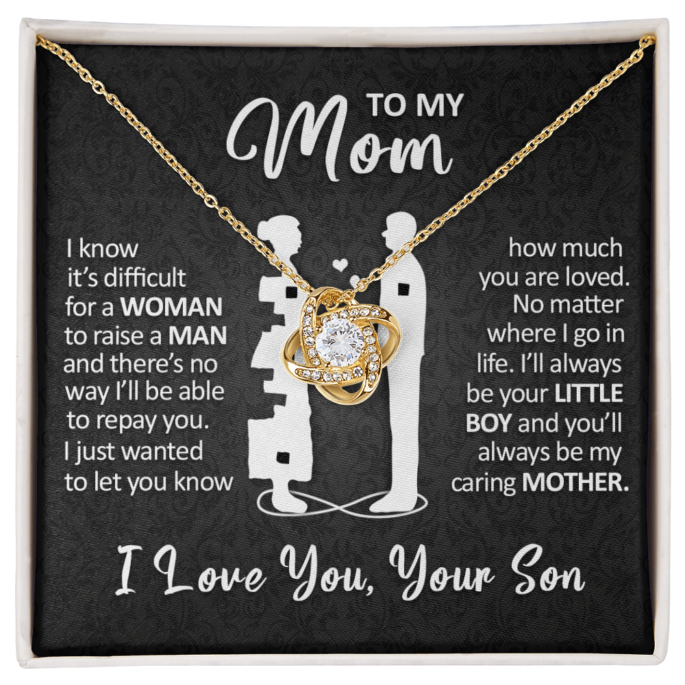 To My Mom - I'll Always Be Your Little Boy - Love Knot Necklace