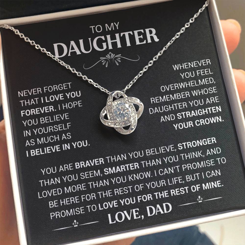 Believe in Yourself: Love Knot Necklace - A Gift of Love from Dad to Daughter