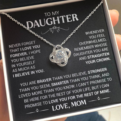 Believe in Yourself: Love Knot Necklace - A Gift of Love from Mom to Daughter