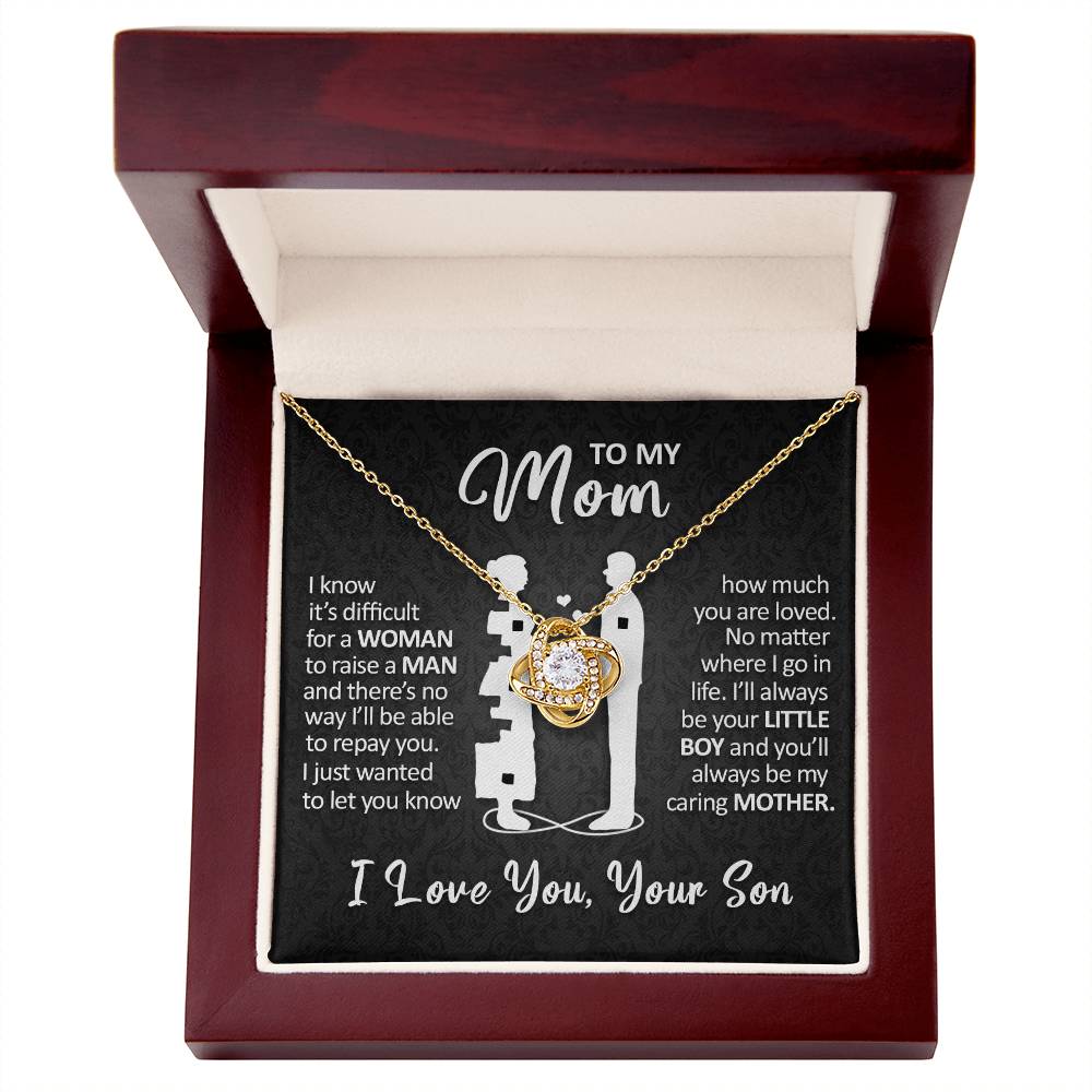 To My Mom - I'll Always Be Your Little Boy - Love Knot Necklace