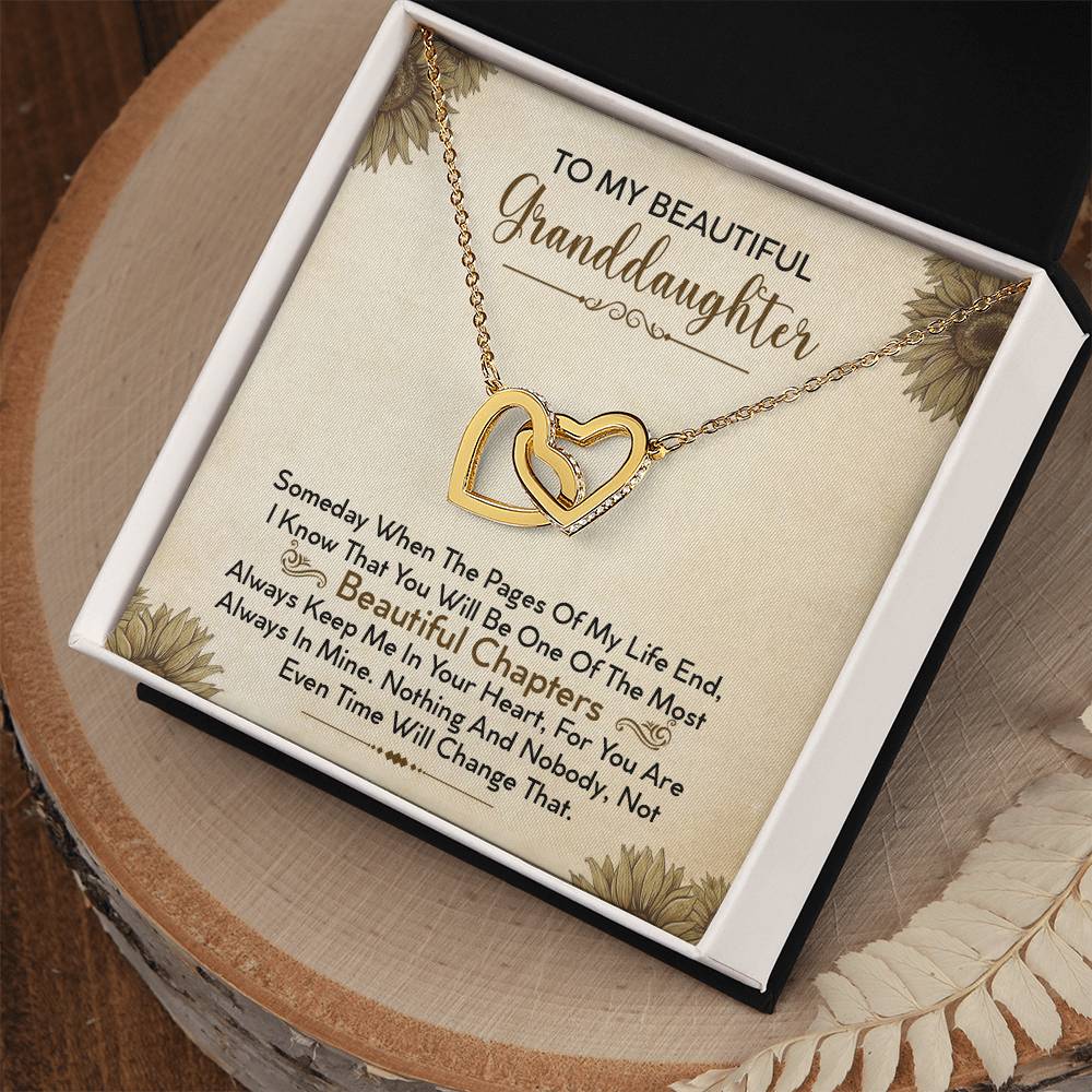 To My Beautiful Granddaughter - Always Keep Me In Your Heart - Interlocking Hearts Necklace