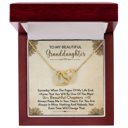 To My Beautiful Granddaughter - Always Keep Me In Your Heart - Interlocking Hearts Necklace