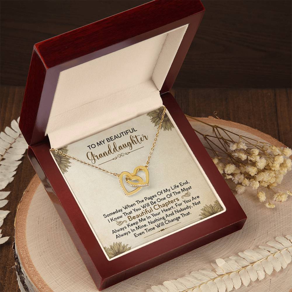 To My Beautiful Granddaughter - Always Keep Me In Your Heart - Interlocking Hearts Necklace