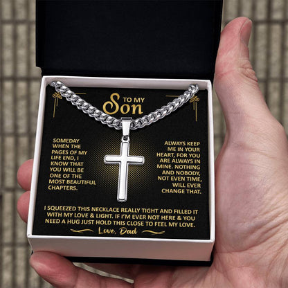 To My Son - Always Keep Me In Your Heart - Cross Necklace