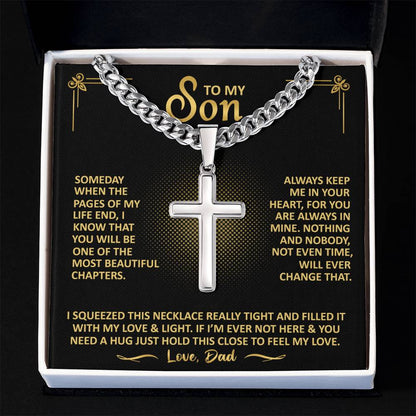 To My Son - Always Keep Me In Your Heart - Cross Necklace