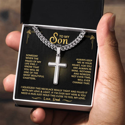 To My Son - Always Keep Me In Your Heart - Cross Necklace