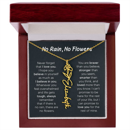 [LIMITED TIME ONLY] No Rain - No Flowers - Never Forget That I Love You | Birth Flower Name Necklace